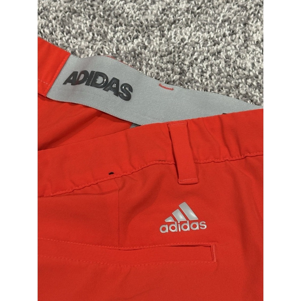 Adidas Mens Orange Golf Shorts Size 42 Performance Stretch Waistband